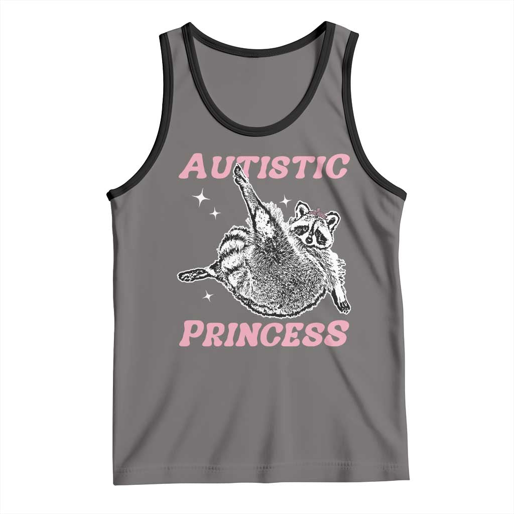 Funny Autistic Princess Tank Top Autism Awareness Raccoon