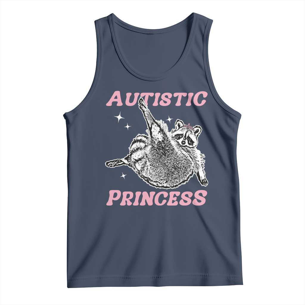 Funny Autistic Princess Tank Top Autism Awareness Raccoon