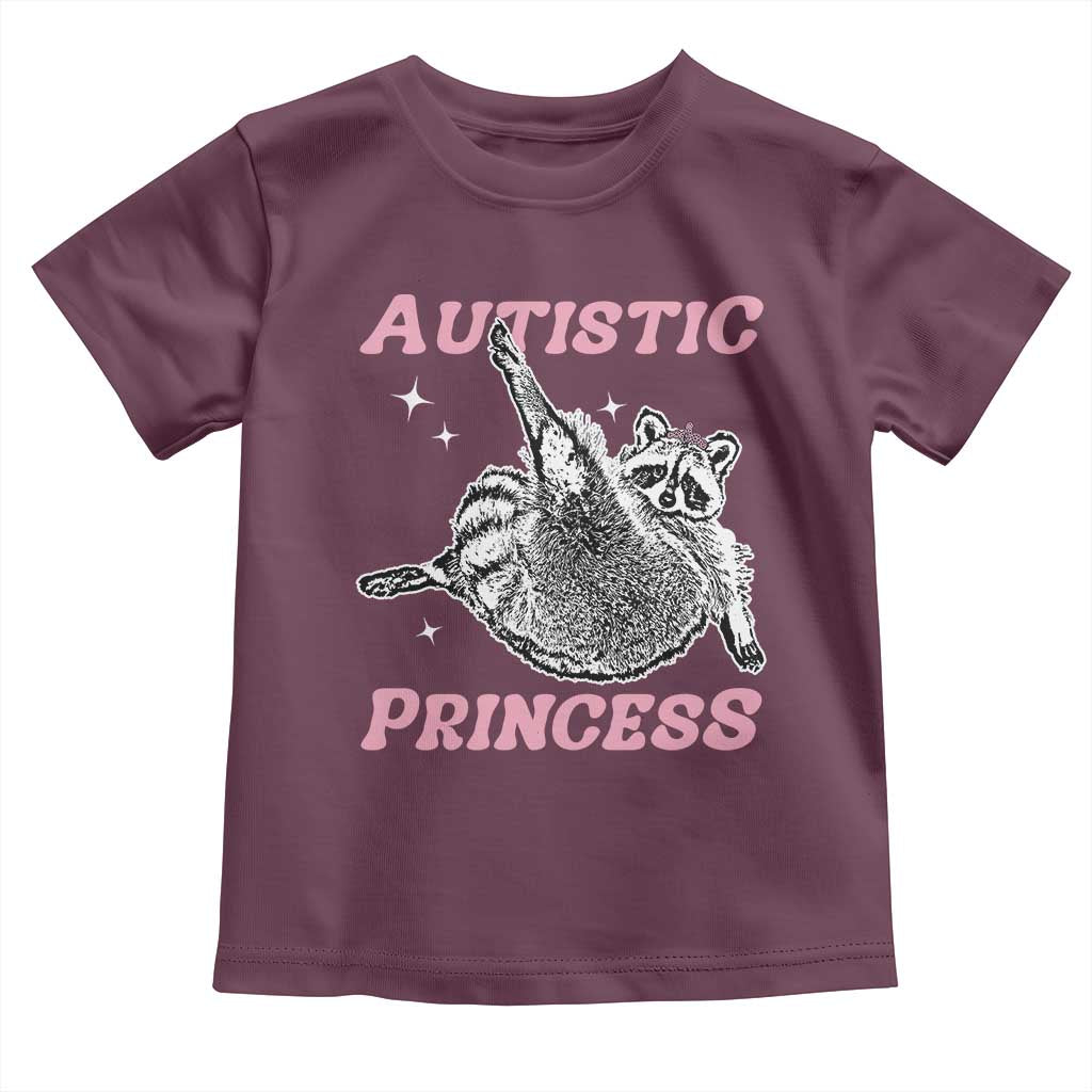 Funny Autistic Princess Toddler T Shirt Autism Awareness Raccoon
