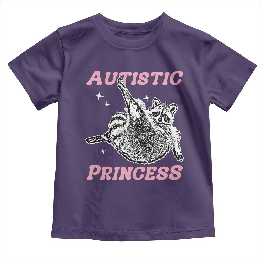 Funny Autistic Princess Toddler T Shirt Autism Awareness Raccoon