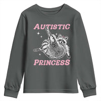 Funny Autistic Princess Youth Sweatshirt Autism Awareness Raccoon