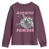 Funny Autistic Princess Youth Sweatshirt Autism Awareness Raccoon