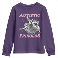 Funny Autistic Princess Youth Sweatshirt Autism Awareness Raccoon