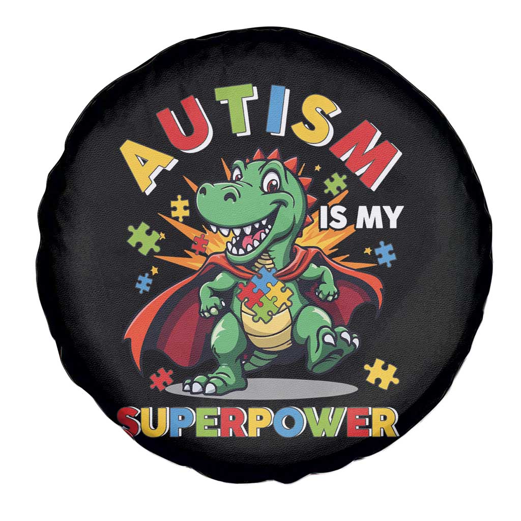 Funny Autism Is My Superpower Spare Tire Cover Autism Awareness Autistic Dinosaur