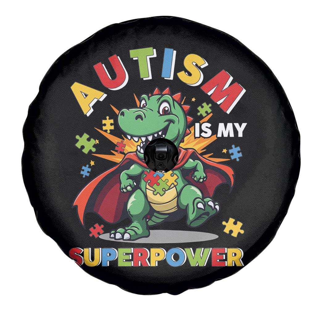 Funny Autism Is My Superpower Spare Tire Cover Autism Awareness Autistic Dinosaur