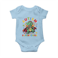 Funny Autism Is My Superpower Baby Onesie Autism Awareness Autistic Dinosaur