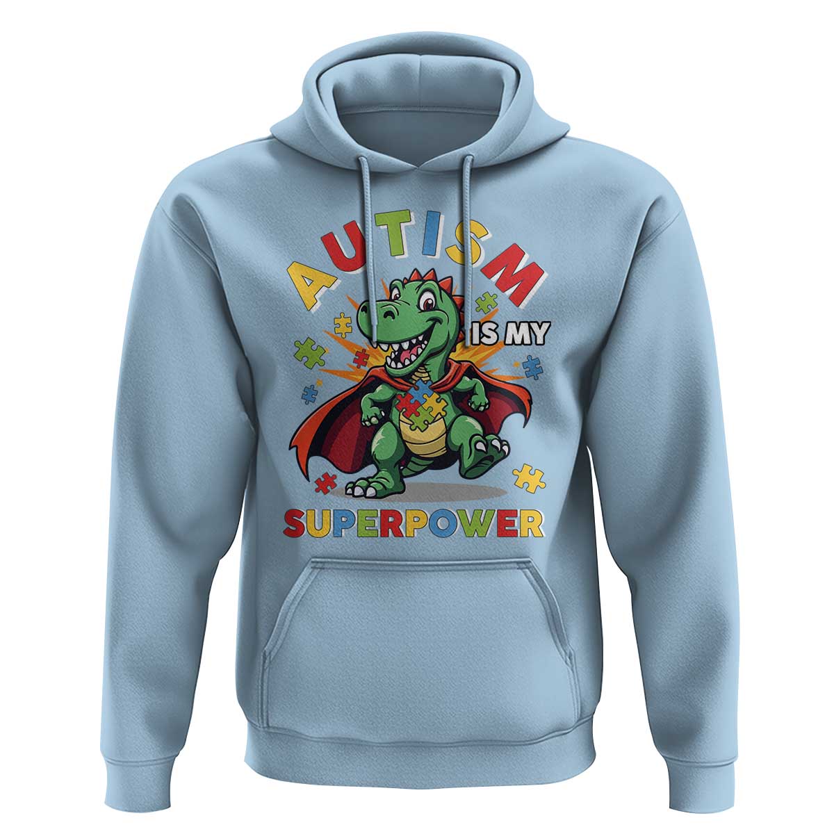 Funny Autism Is My Superpower Hoodie Autism Awareness Autistic Dinosaur