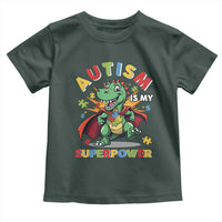 Funny Autism Is My Superpower Toddler T Shirt Autism Awareness Autistic Dinosaur