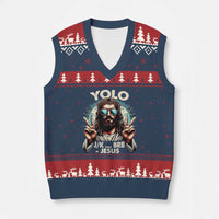 Funny Resurrection Christians Easter Day V-Neck Knit Sweater Vest Yolo JK BRB Jesus - Wonder Print Shop