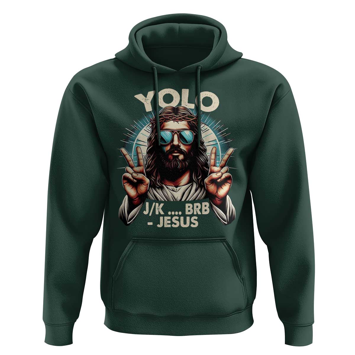 Funny Ressurection Christians Easter Day Hoodie Yolo JK BRB Jesus