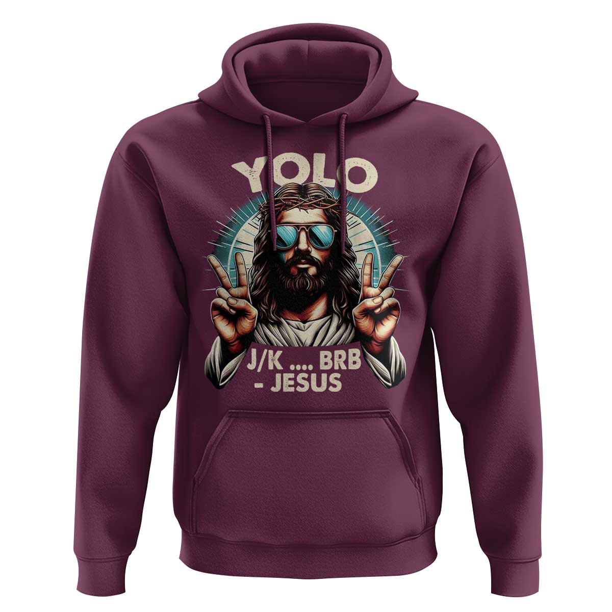 Funny Ressurection Christians Easter Day Hoodie Yolo JK BRB Jesus