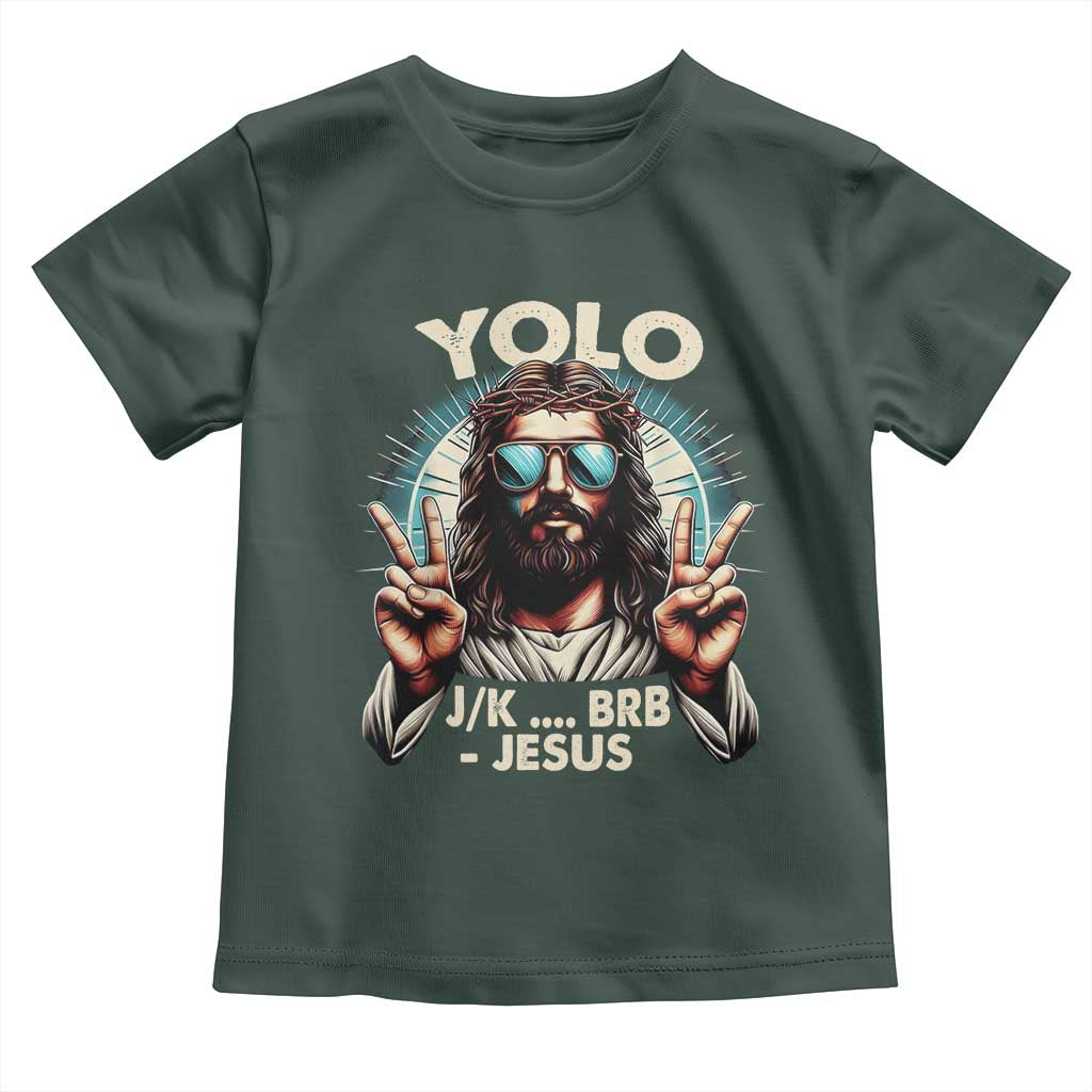 Funny Ressurection Christians Easter Day Toddler T Shirt Yolo JK BRB Jesus