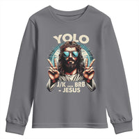 Funny Ressurection Christians Easter Day Youth Sweatshirt Yolo JK BRB Jesus
