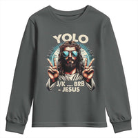 Funny Ressurection Christians Easter Day Youth Sweatshirt Yolo JK BRB Jesus