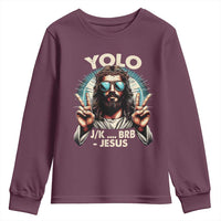 Funny Ressurection Christians Easter Day Youth Sweatshirt Yolo JK BRB Jesus
