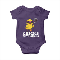 Funny Lax Girl Baby Onesie Chicks With Sticks Lacrosse Shooter