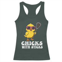 Funny Lax Girl Racerback Tank Top Chicks With Sticks Lacrosse Shooter