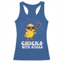 Funny Lax Girl Racerback Tank Top Chicks With Sticks Lacrosse Shooter
