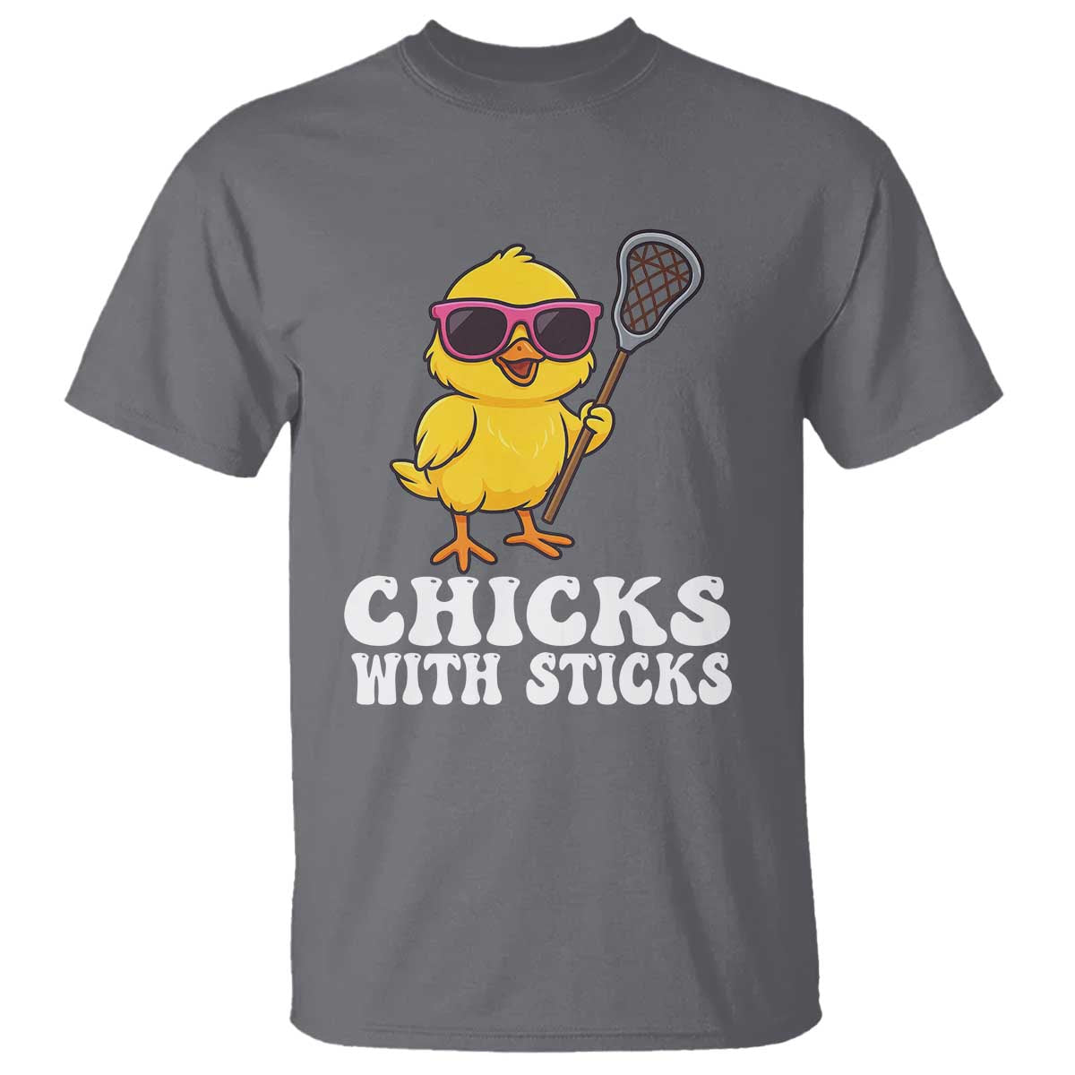 Funny Lax Girl T Shirt Chicks With Sticks Lacrosse Shooter