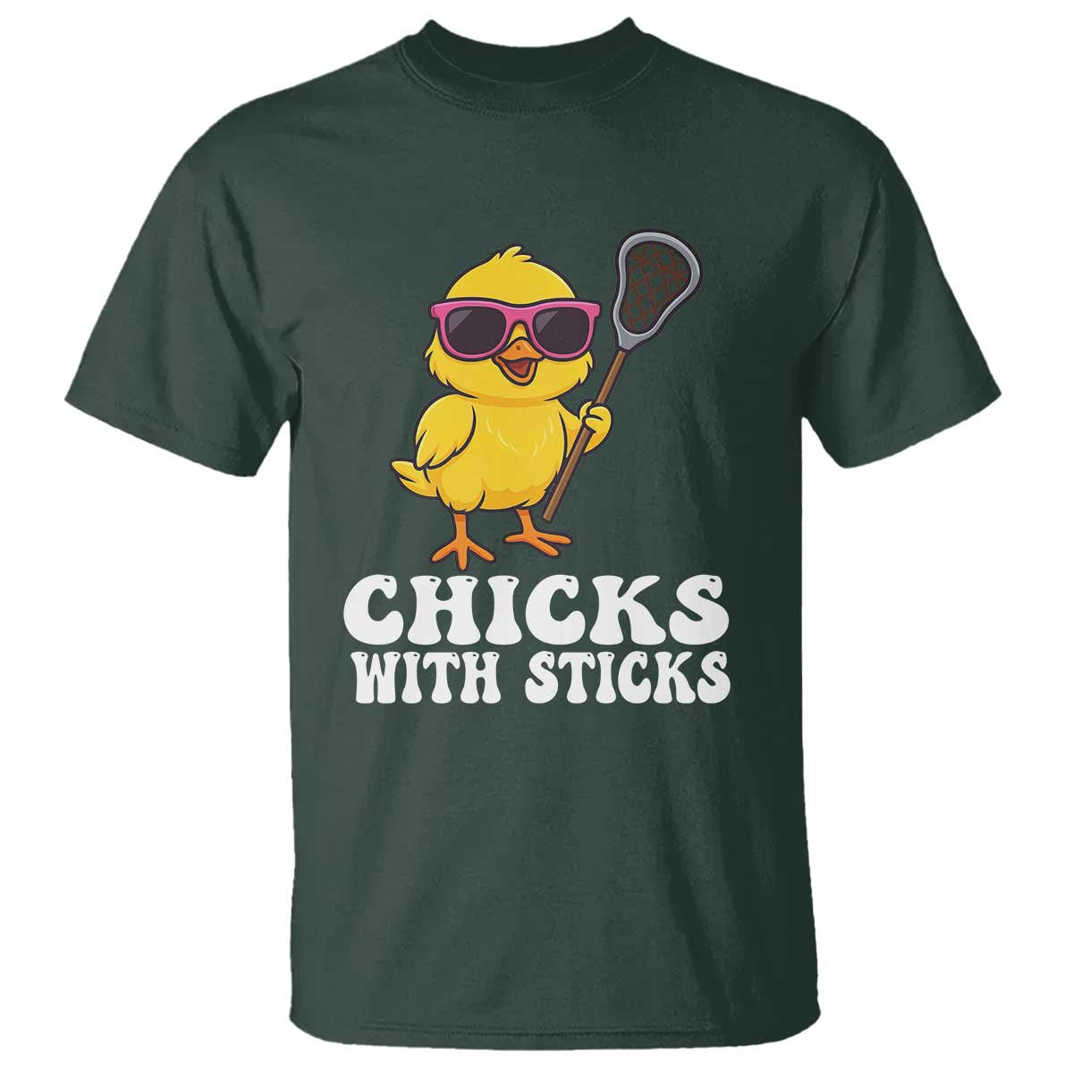 Funny Lax Girl T Shirt Chicks With Sticks Lacrosse Shooter
