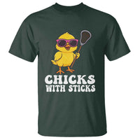 Funny Lax Girl T Shirt Chicks With Sticks Lacrosse Shooter
