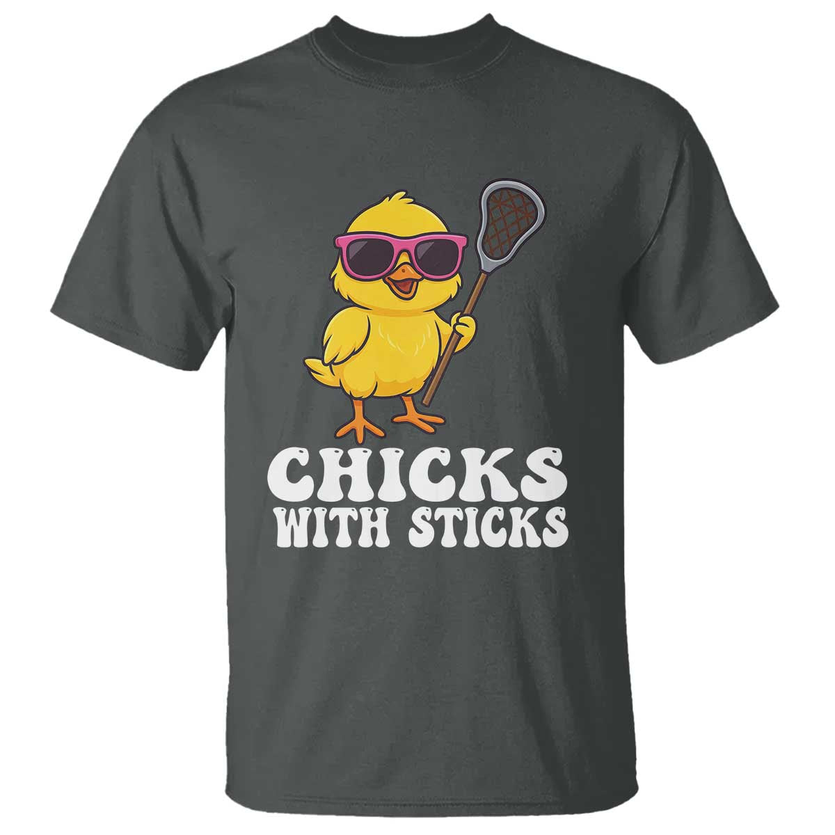 Funny Lax Girl T Shirt Chicks With Sticks Lacrosse Shooter
