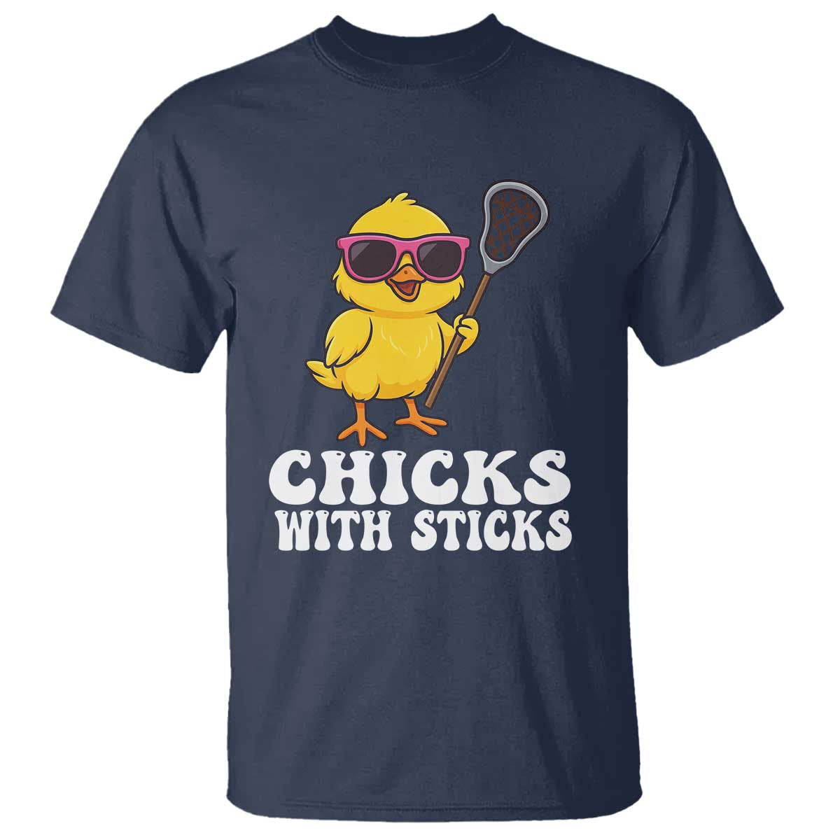 Funny Lax Girl T Shirt Chicks With Sticks Lacrosse Shooter