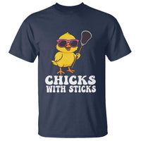 Funny Lax Girl T Shirt Chicks With Sticks Lacrosse Shooter