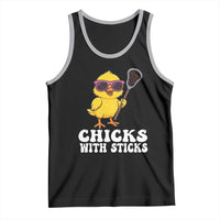 Funny Lax Girl Tank Top Chicks With Sticks Lacrosse Shooter