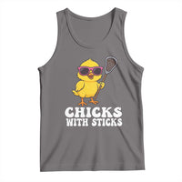 Funny Lax Girl Tank Top Chicks With Sticks Lacrosse Shooter
