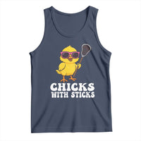 Funny Lax Girl Tank Top Chicks With Sticks Lacrosse Shooter
