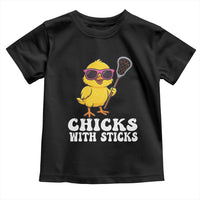 Funny Lax Girl Toddler T Shirt Chicks With Sticks Lacrosse Shooter