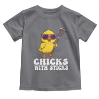 Funny Lax Girl Toddler T Shirt Chicks With Sticks Lacrosse Shooter
