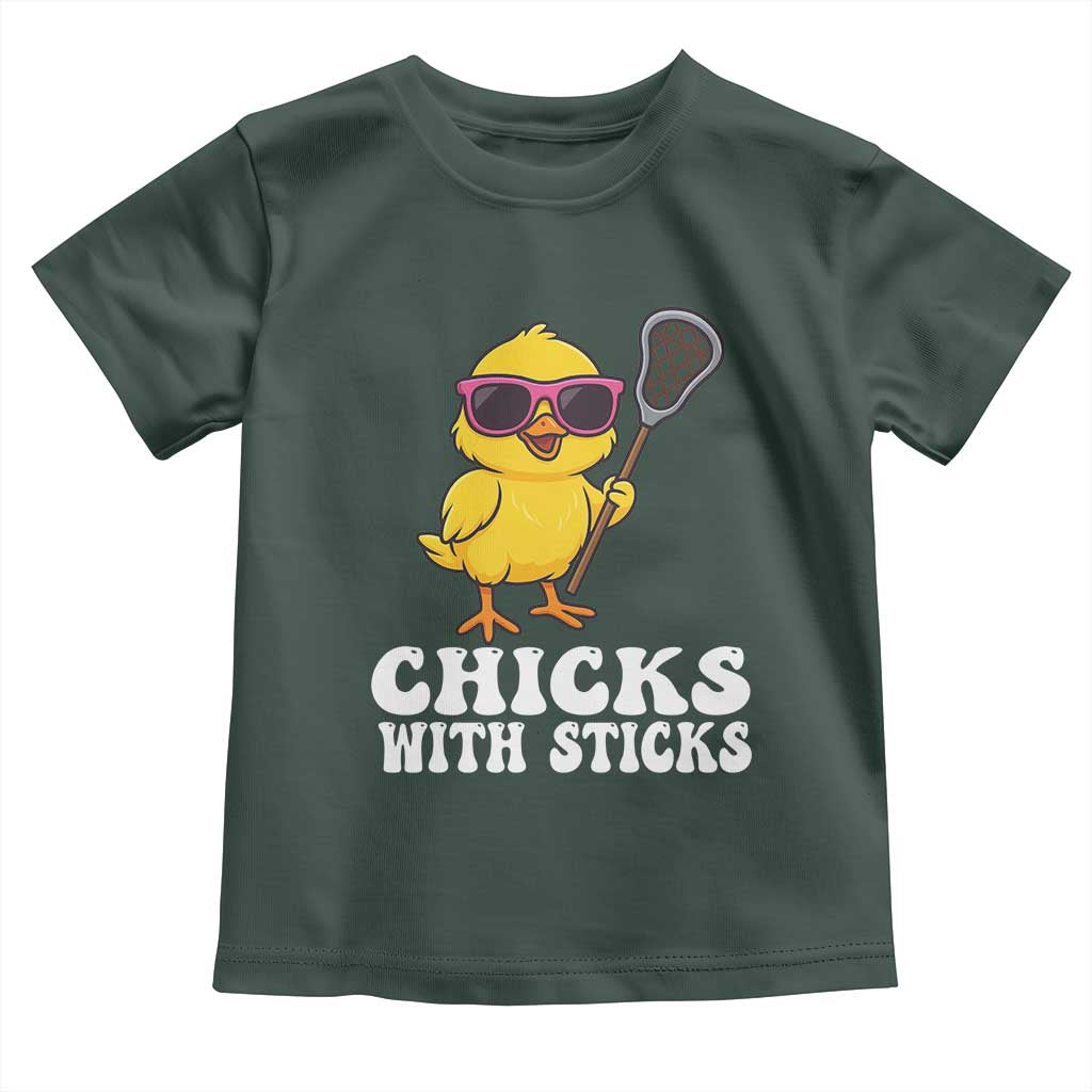 Funny Lax Girl Toddler T Shirt Chicks With Sticks Lacrosse Shooter