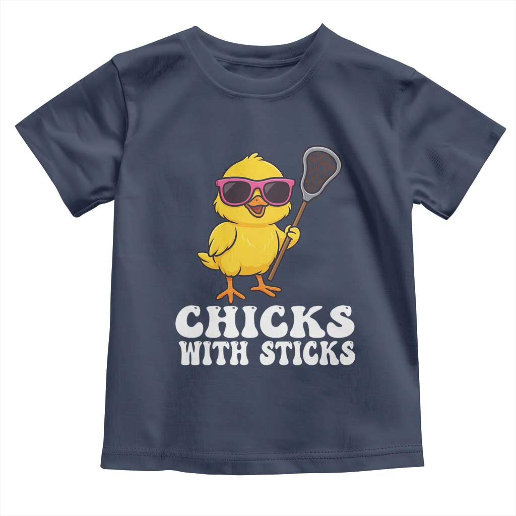 Funny Lax Girl Toddler T Shirt Chicks With Sticks Lacrosse Shooter