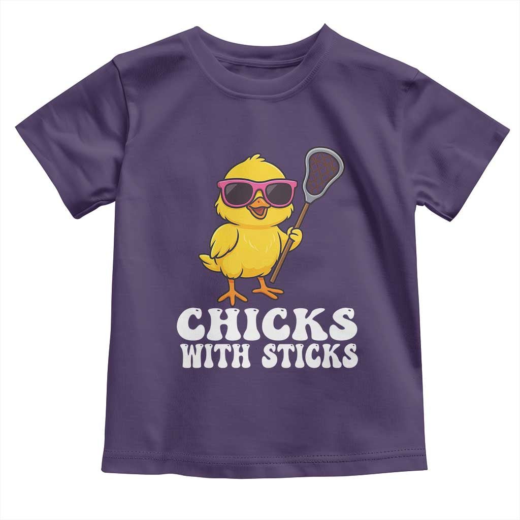 Funny Lax Girl Toddler T Shirt Chicks With Sticks Lacrosse Shooter