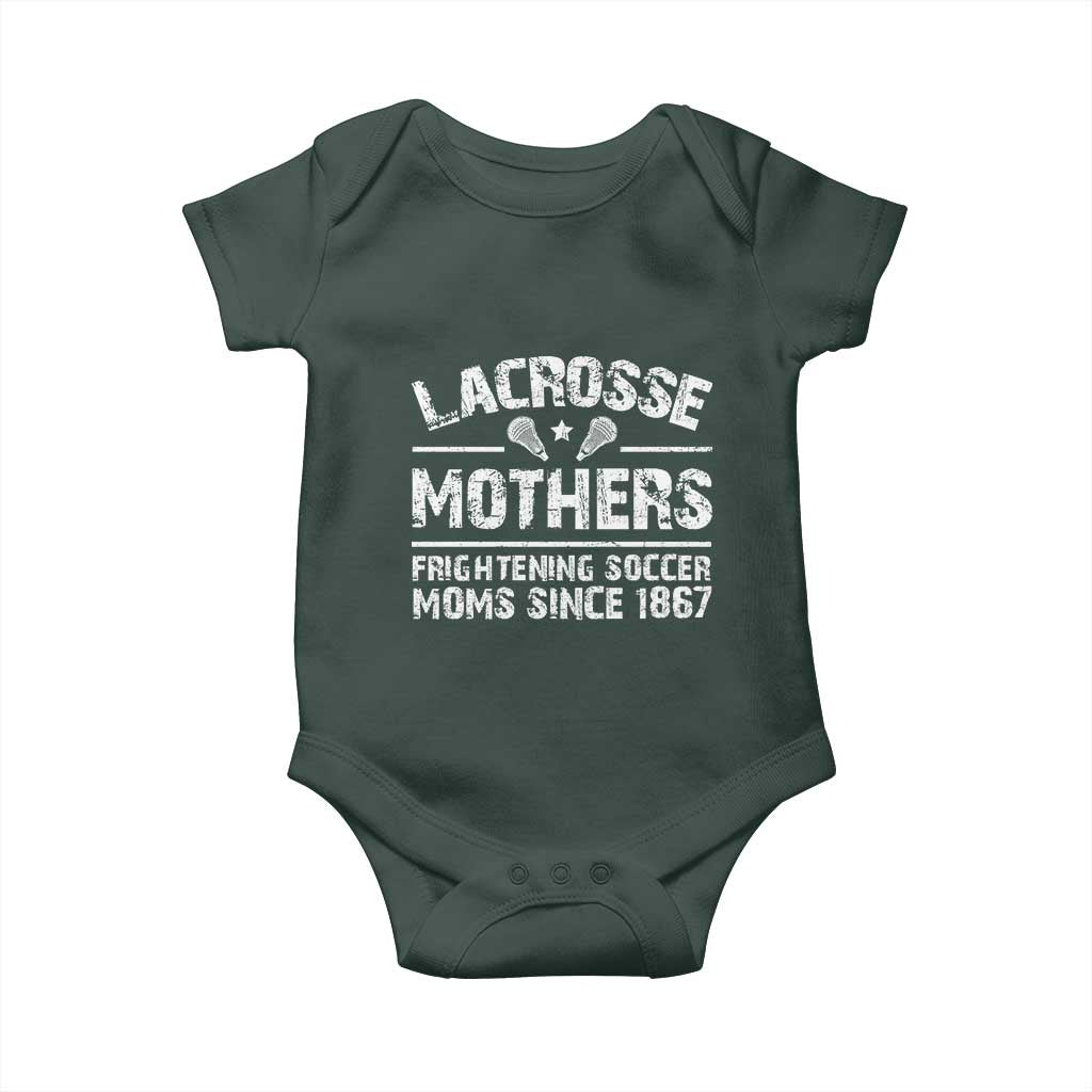 Funny Lacrosse Mothers Baby Onesie Lax Moms Frightening Soccer Moms Since 1867