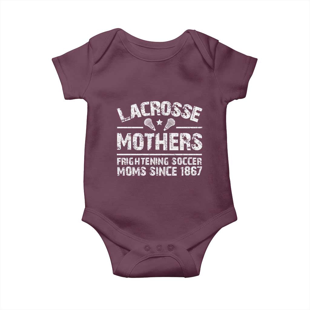 Funny Lacrosse Mothers Baby Onesie Lax Moms Frightening Soccer Moms Since 1867