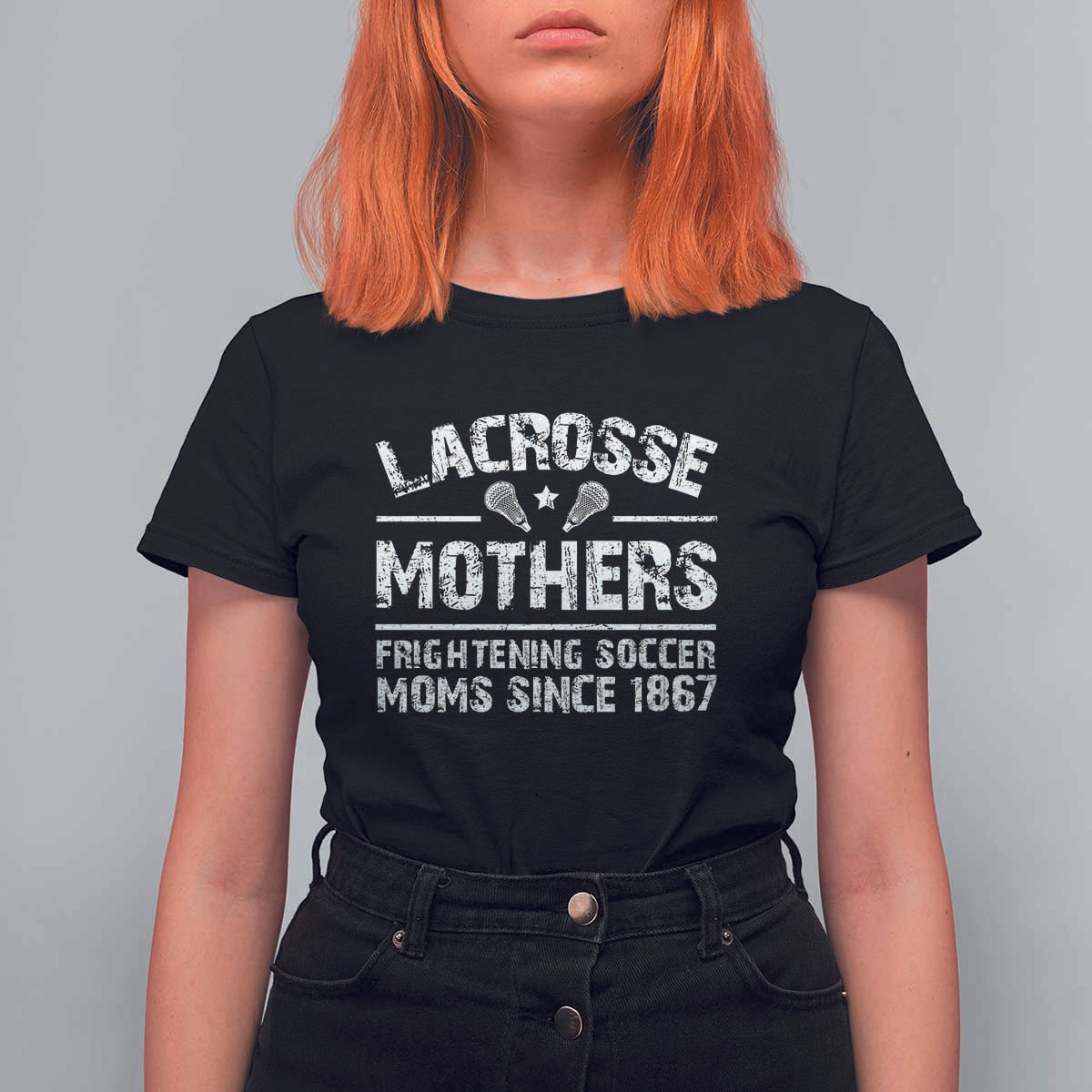 Funny Lacrosse Mothers T Shirt For Women Lax Moms Frightening Soccer Moms Since 1867