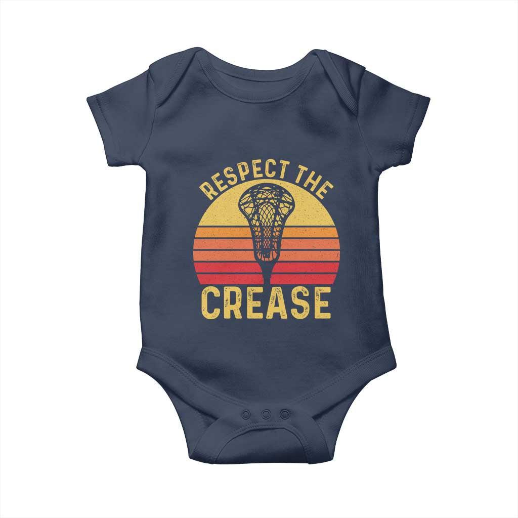 Funny Lacrosse Lax Goalie Goalkeeper Baby Onesie Respect The Crease