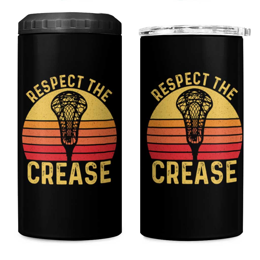 Funny Lacrosse Lax Goalie Goalkeeper 4 in 1 Can Cooler Tumbler Respect The Crease