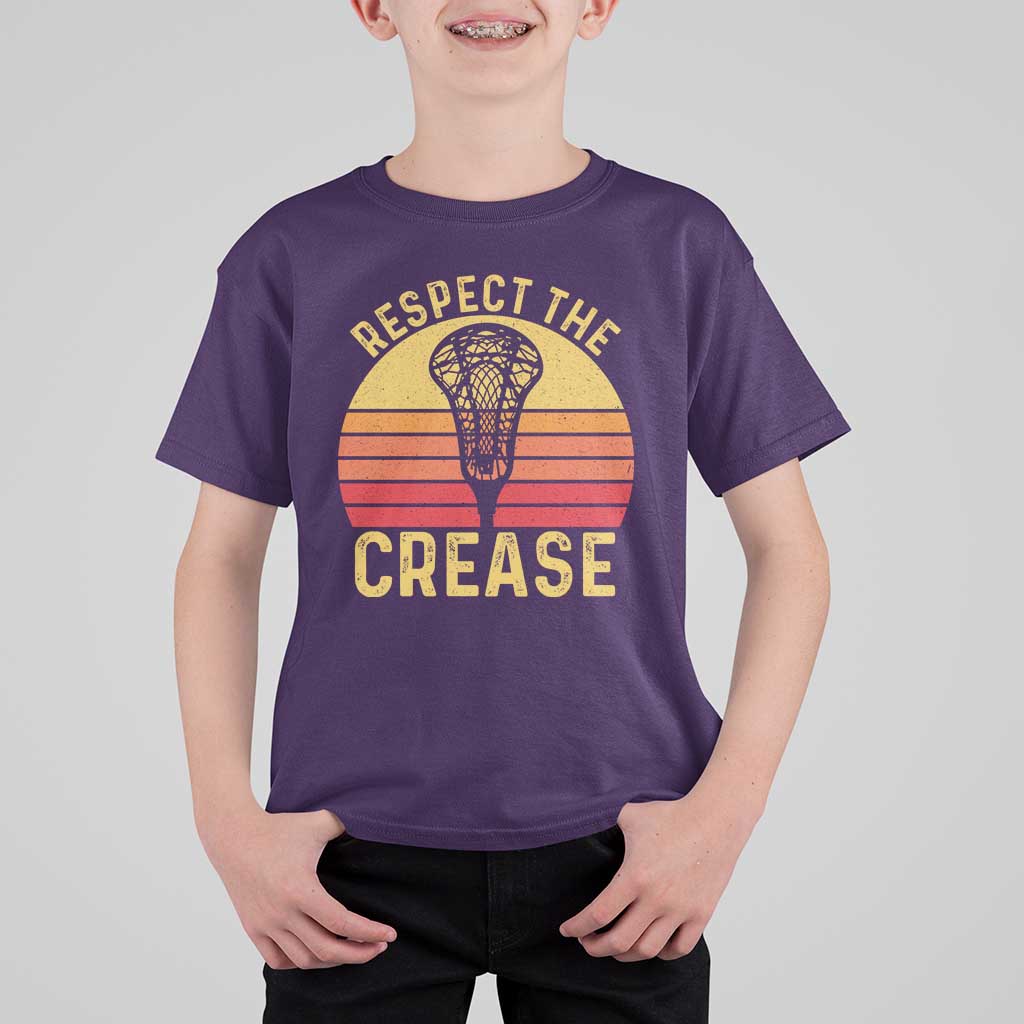 Funny Lacrosse Lax Goalie Goalkeeper T Shirt For Kid Respect The Crease