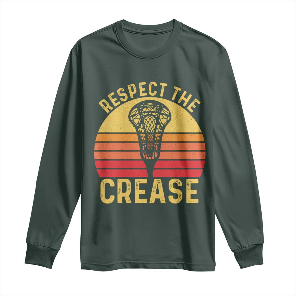 Funny Lacrosse Lax Goalie Goalkeeper Long Sleeve Shirt Respect The Crease