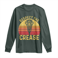 Funny Lacrosse Lax Goalie Goalkeeper Long Sleeve Shirt Respect The Crease