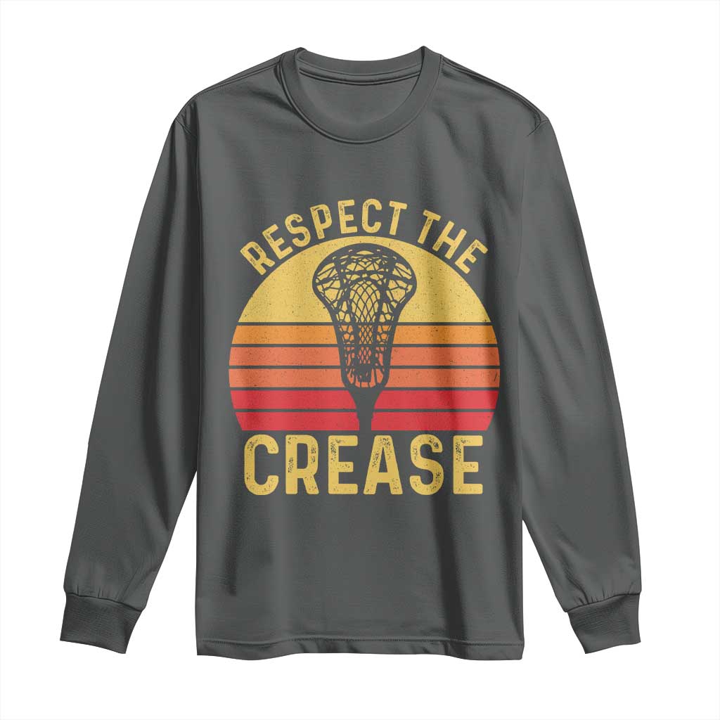 Funny Lacrosse Lax Goalie Goalkeeper Long Sleeve Shirt Respect The Crease