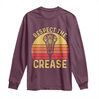 Funny Lacrosse Lax Goalie Goalkeeper Long Sleeve Shirt Respect The Crease
