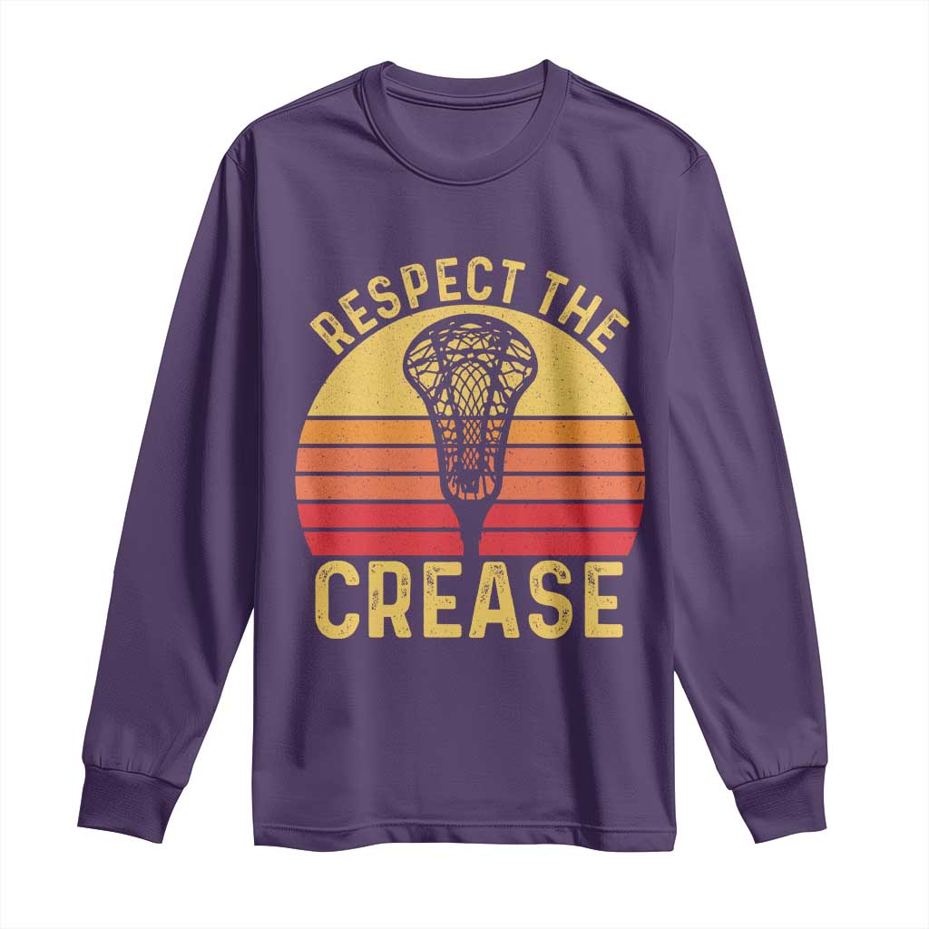 Funny Lacrosse Lax Goalie Goalkeeper Long Sleeve Shirt Respect The Crease