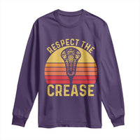 Funny Lacrosse Lax Goalie Goalkeeper Long Sleeve Shirt Respect The Crease