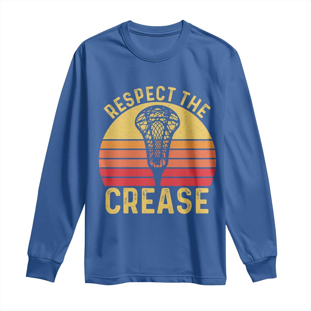 Funny Lacrosse Lax Goalie Goalkeeper Long Sleeve Shirt Respect The Crease