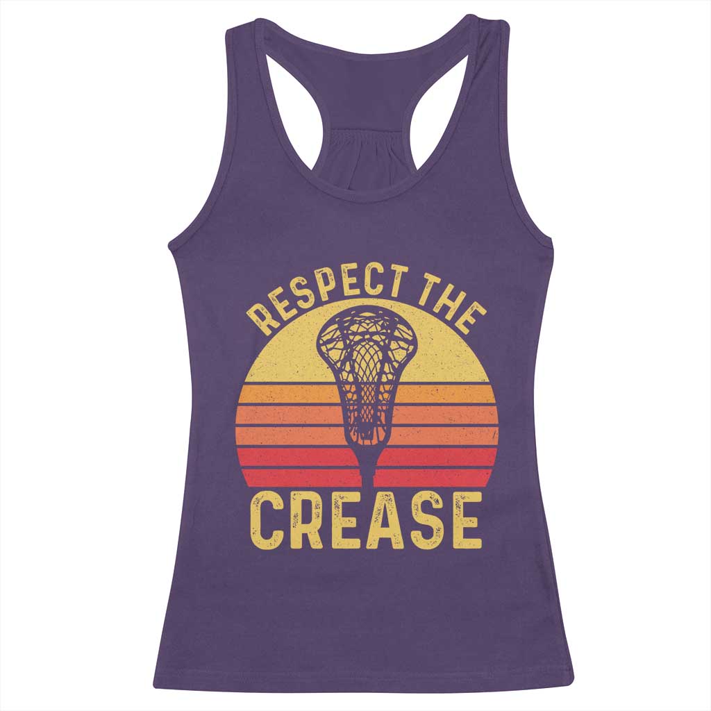Funny Lacrosse Lax Goalie Goalkeeper Racerback Tank Top Respect The Crease